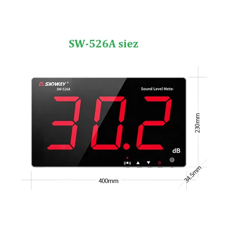 SNDWAY SW-526A 30-130dB Digital Sound Level Meter Data PC via USB Wall hanging Noise Decibel Monitoring Tester Diagnostic-tools