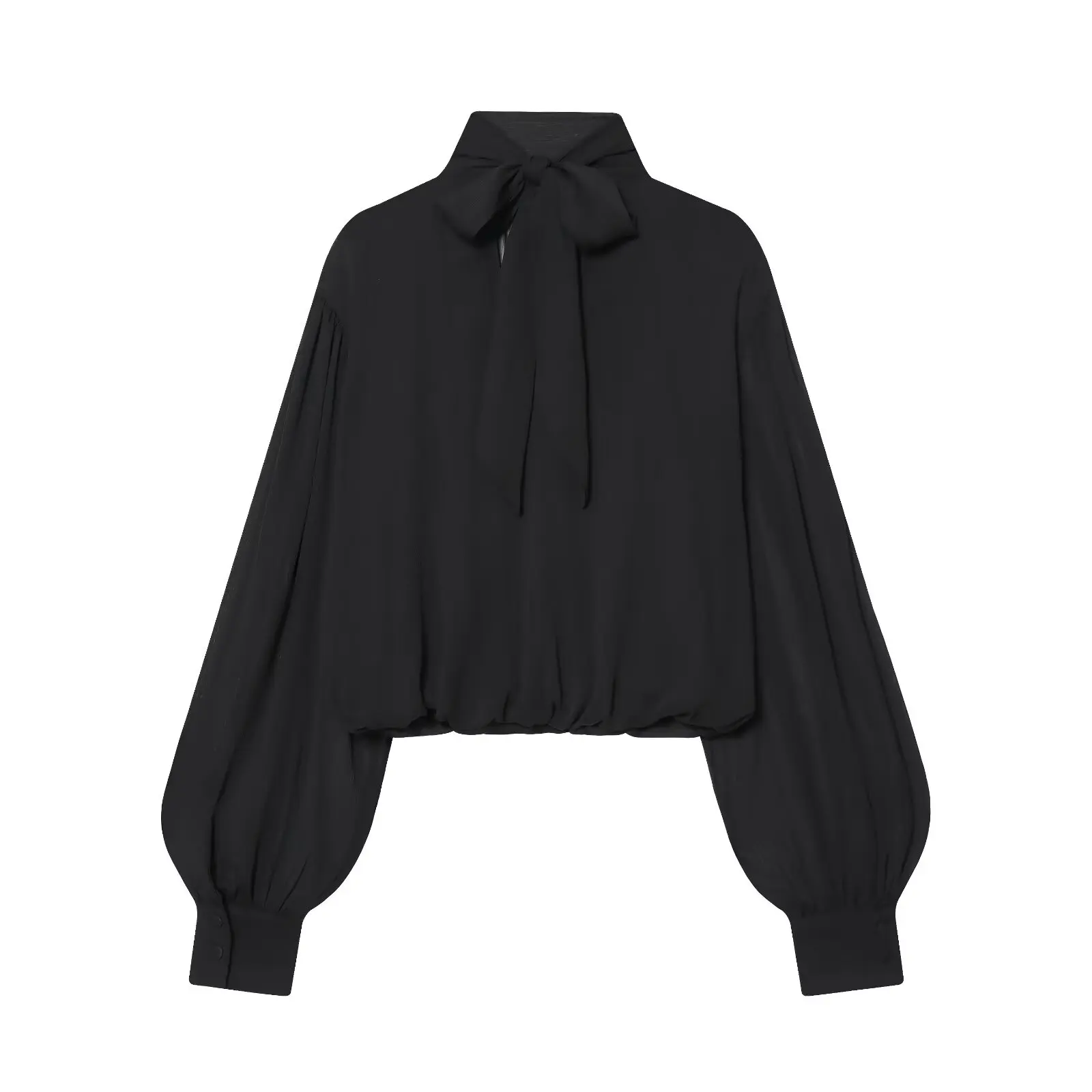 BSAY Transparentes Ballon-Stil-Hemd für Damen, modisch, Herbst und Winter, lange Ärmel, Bluse, Straßenkleidung, Hemden, schickes Damen-Top