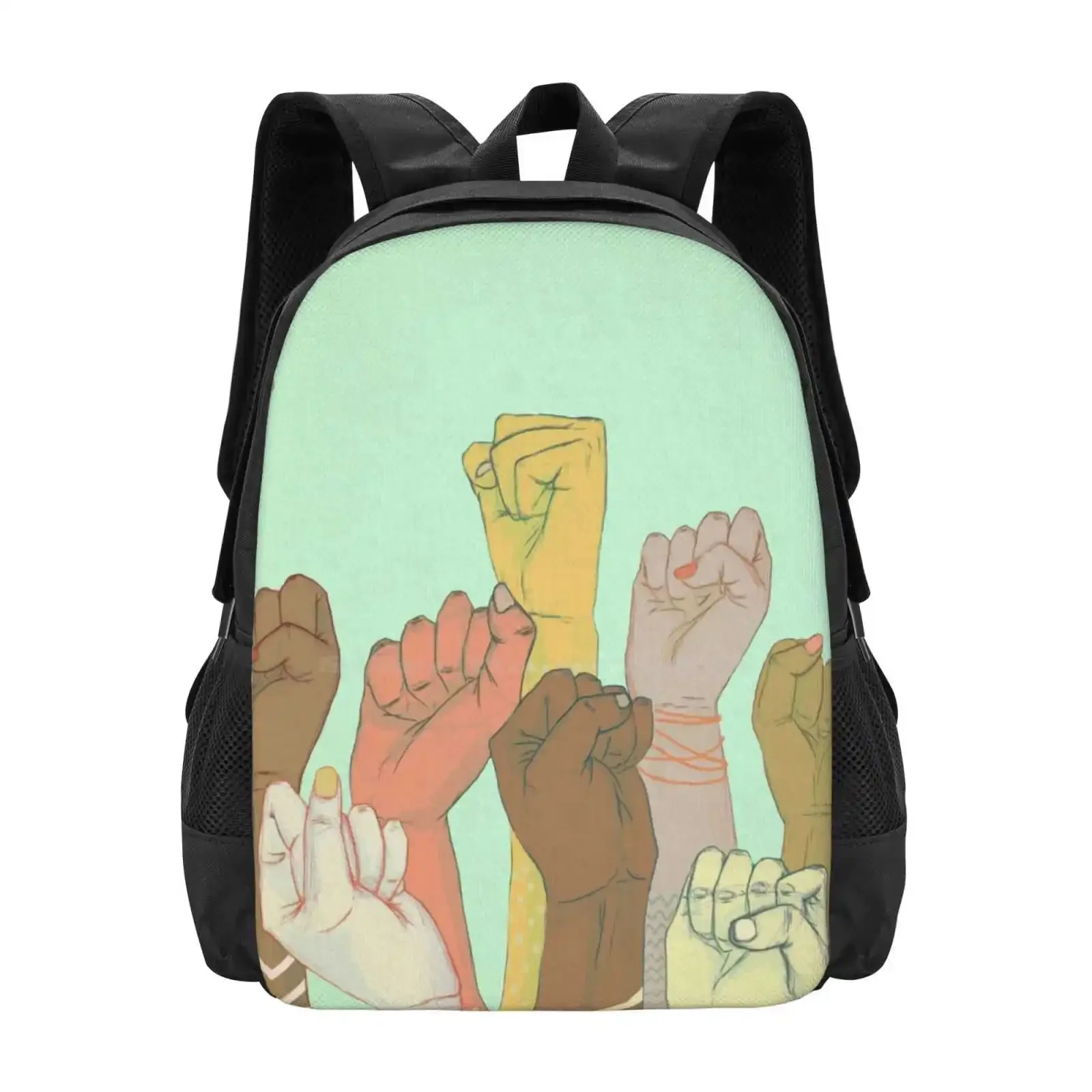 

Together Hot Sale Schoolbag Backpack Fashion Bags Hands Fists Arms Patterning Colorful Diversity Together People