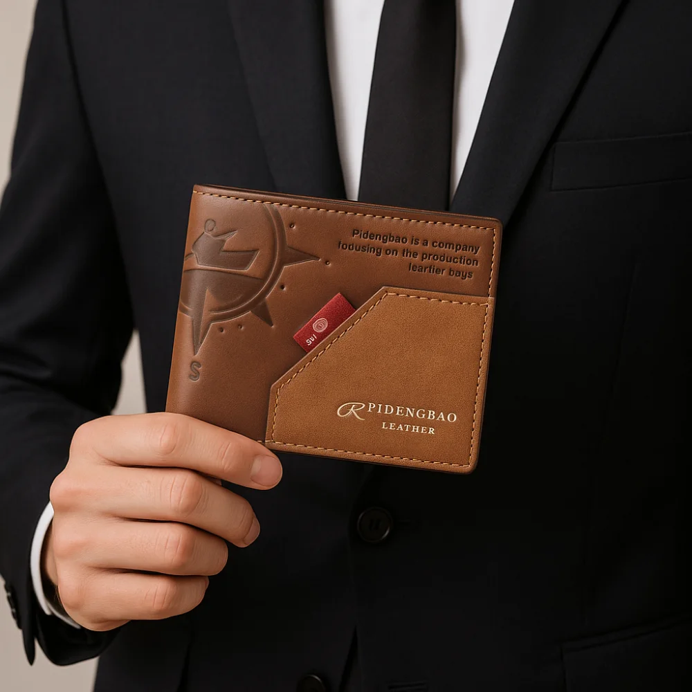 

Business PU Leather Men's Short Purse Leisure Contracted Male Coin Pocket Color Contrast Multifunction Card Holder Travel