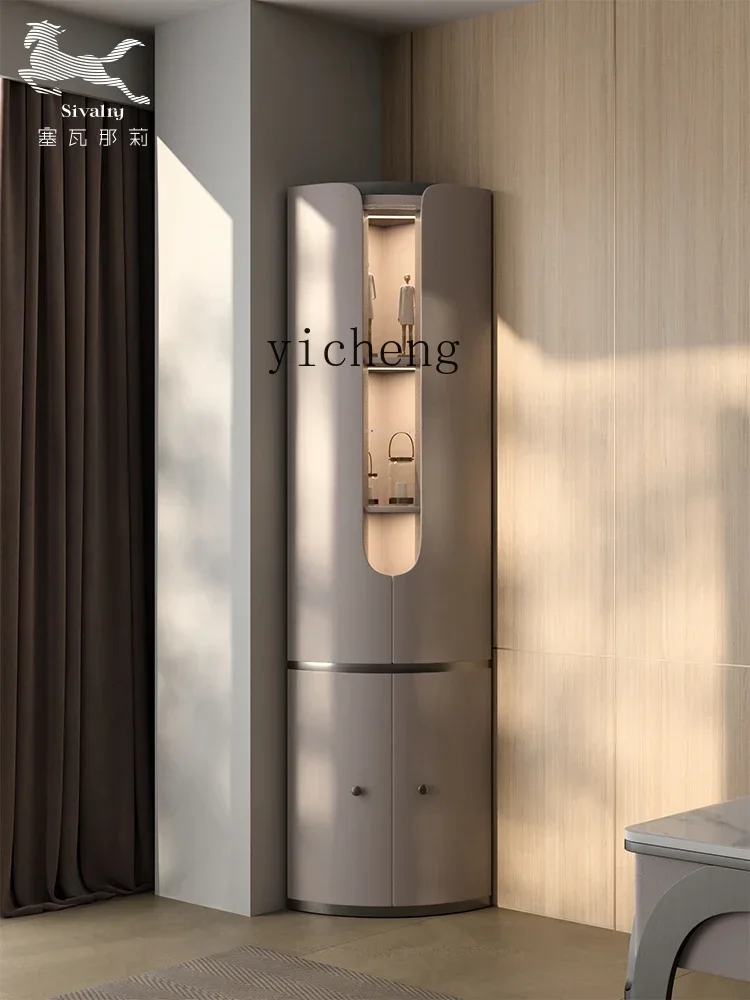 

Modern Entry Lux Style Corner Cabinet Villa Living Room High-End Corner Wine Cabinet Storage Corner Curio Cabinet