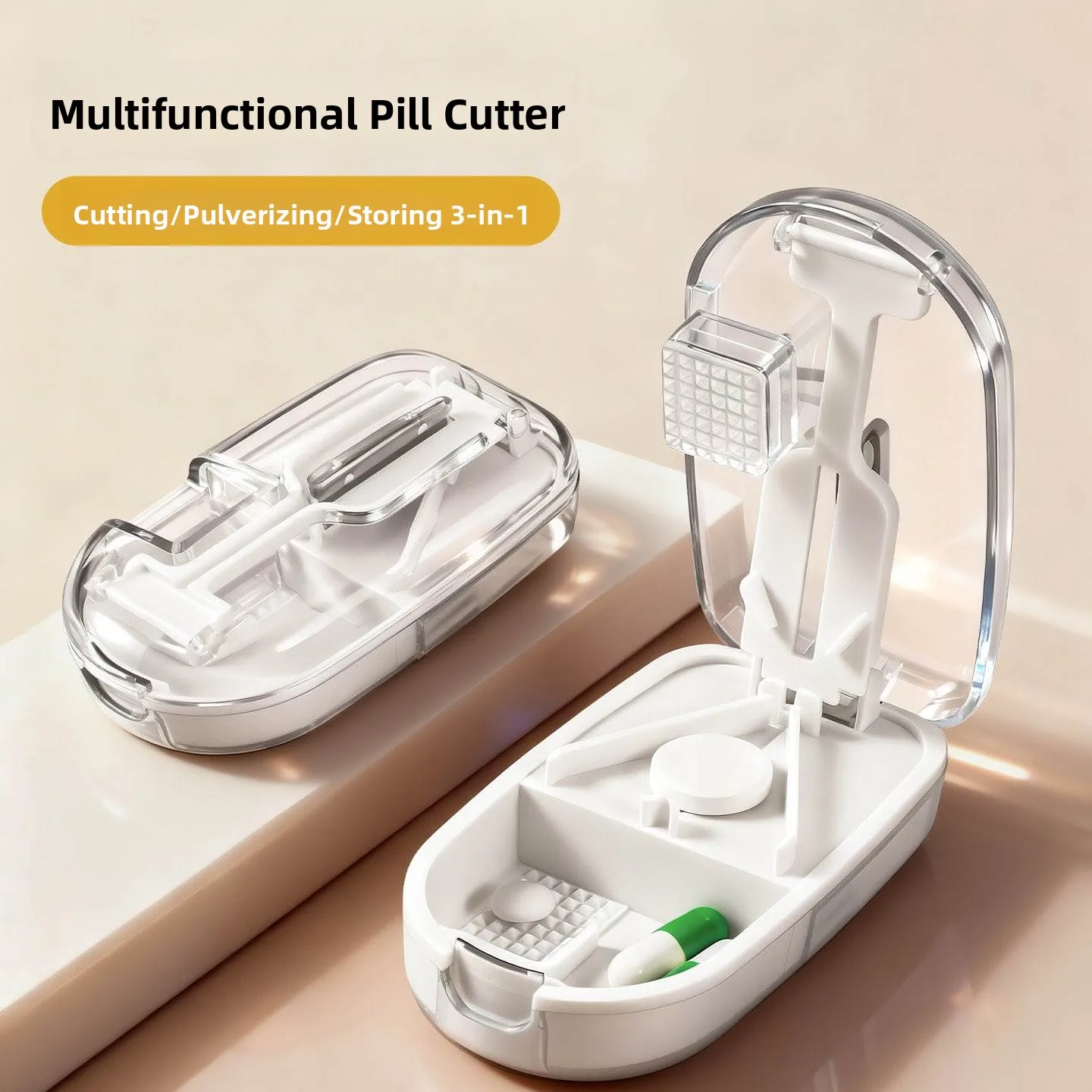 

Portable Japanese Sle Medicine Cutter Quartile Drug Splitter Pill Box One in Two Drug Slicer Medicine Dividers Health Care