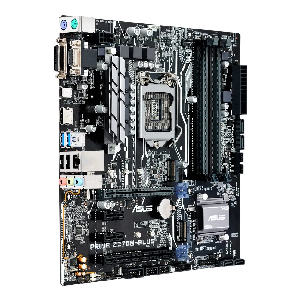 ASUS PRIME Z270M-PLUS, Used Motherboard, LGA 1151 Socket, for Intel Core i7 7700K, 4x DIMM Max. 64GB DDR4, Micro ATX Mainboard