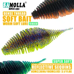 SAMOLLA-señuelo suave de silicona para pesca, aparejo de cebo Artificial para Lucio, Swimbait, leurre souple