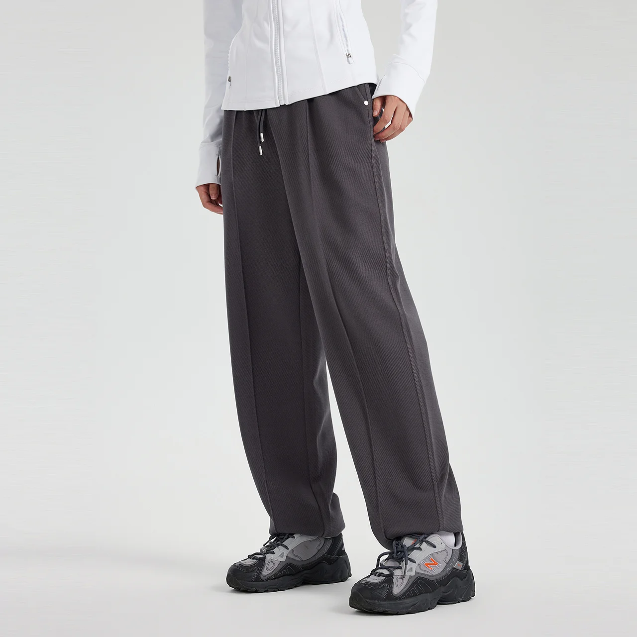 Metersbonwe Women Solid Color Classic Relaxed Tapered Pants Pinch Seam Design Soft Elastic Trousers Simple Casual Autumn Winter