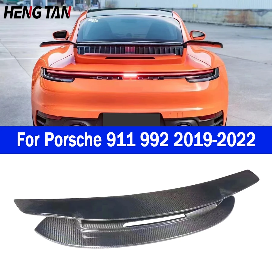 

For Porsche 911 992 2019-2022 Carbon Fiber Car rear trunk spoiler rear wing tail wing Parts Upgrade Body kit SD Style