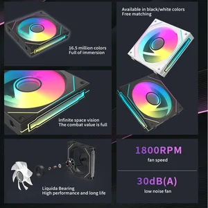 Coolcirc-Chassis-Lüfter mit kostenloser Drahtänderung 120mm 4 PWM 800-1800PRM CPU-Kühllagers 3 Pins 5V Argb 12 cm Computer-Lüfterkit für Spiele 8 Hauptverkaufsschrankmaschine mit 3 Fans - №4