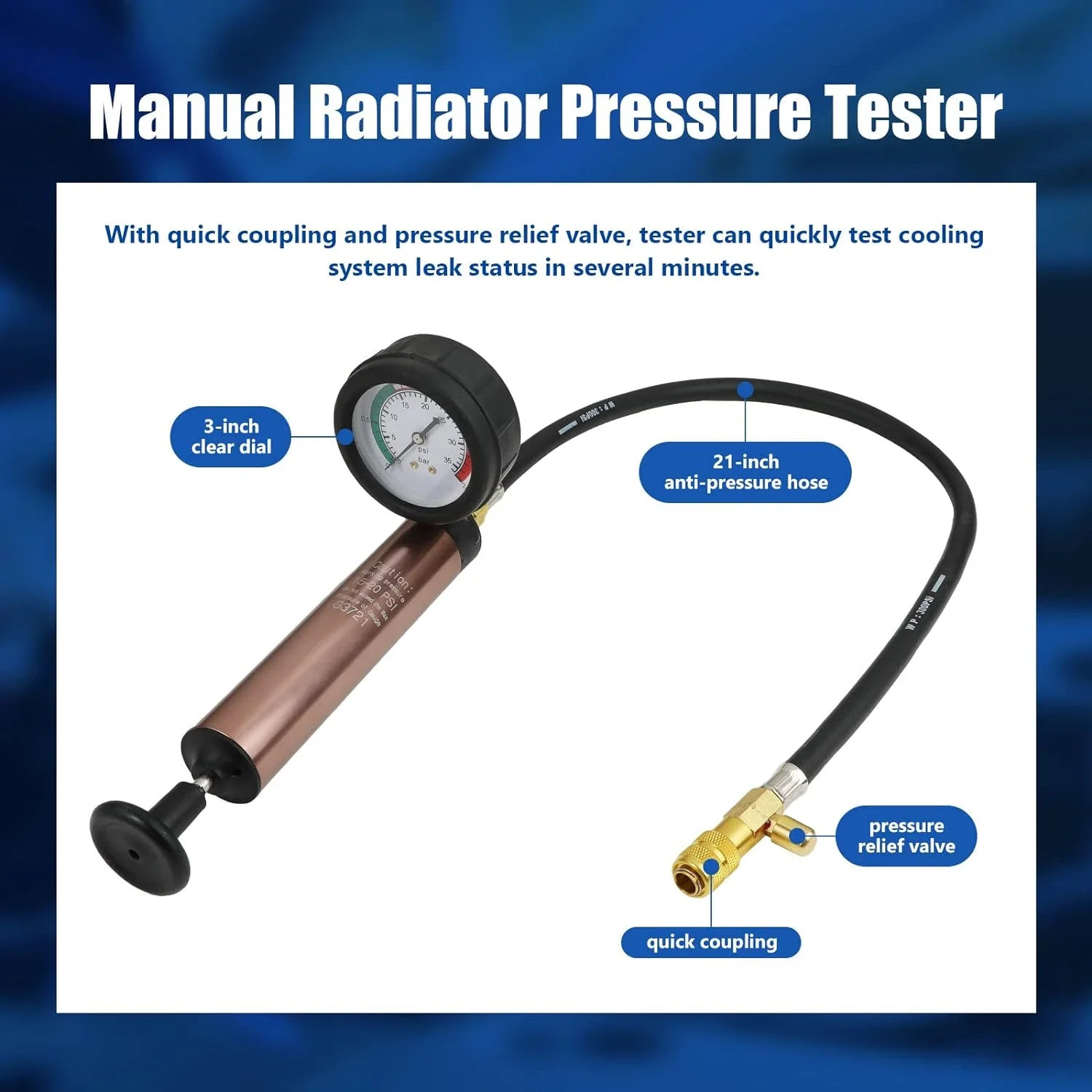 28pcs Cooling System Pressure Tester kit Automotive Radiator Pressure Tester for Motorcycle Car Truck