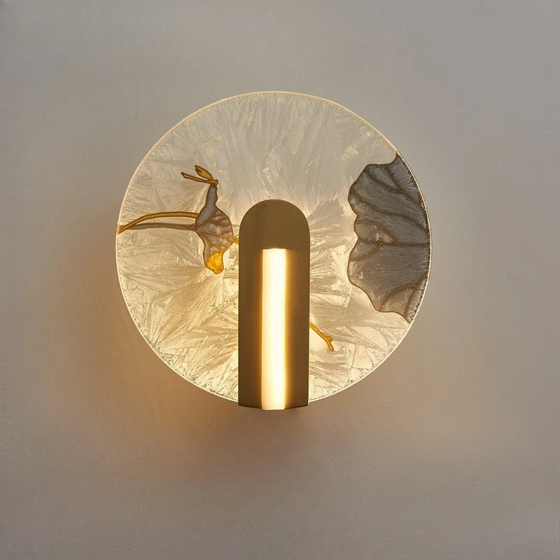 China Style Enamel Colored Wall Lamps All Copper Light Fixture Bedroom Beside Aisle Staircase Led Illumination Background Decor