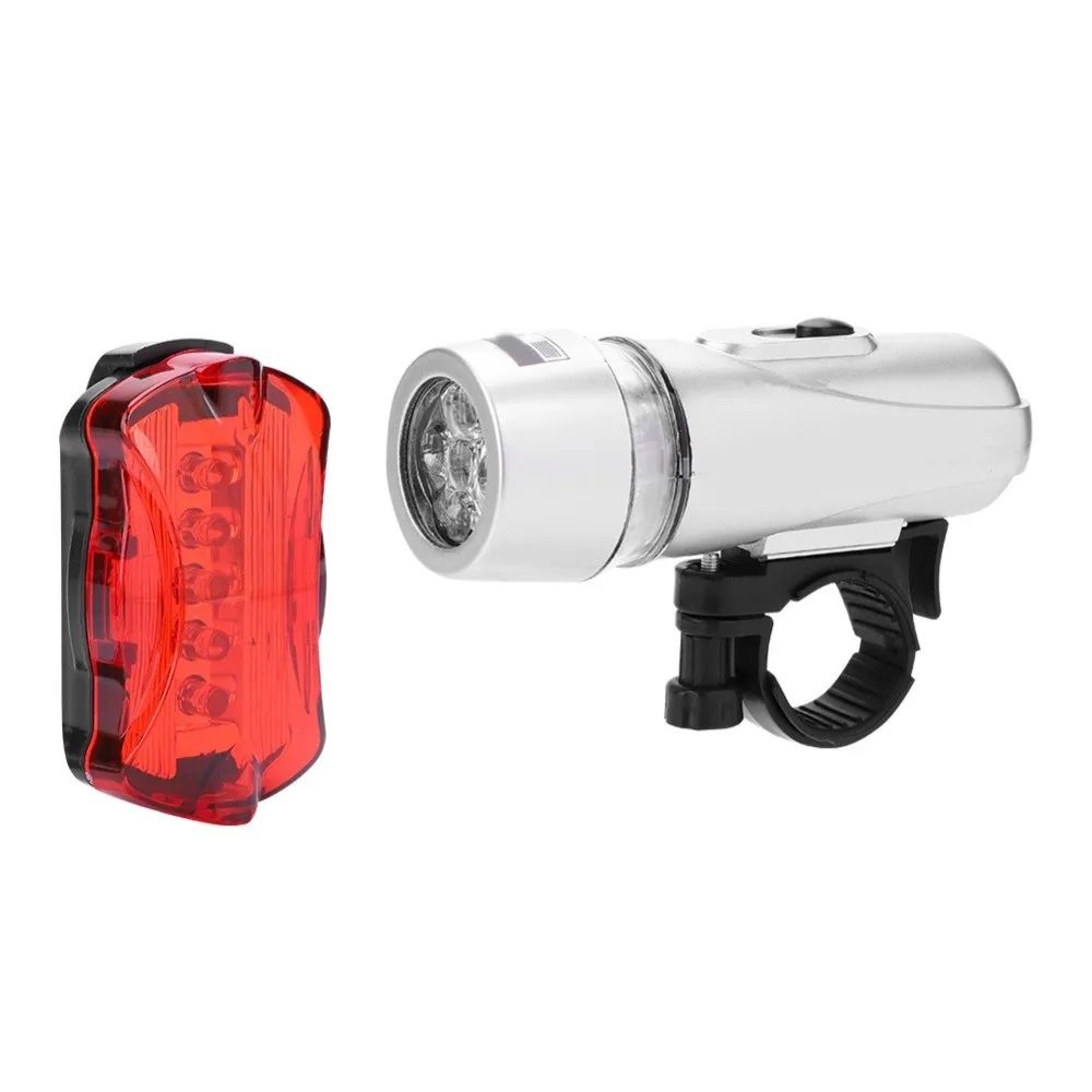 

1 Set Durable 5 LED Bicycle Light Set Waterproof High Visibility Bike Lamp Front Back Set Riding Lights for Mountain,Road Bike