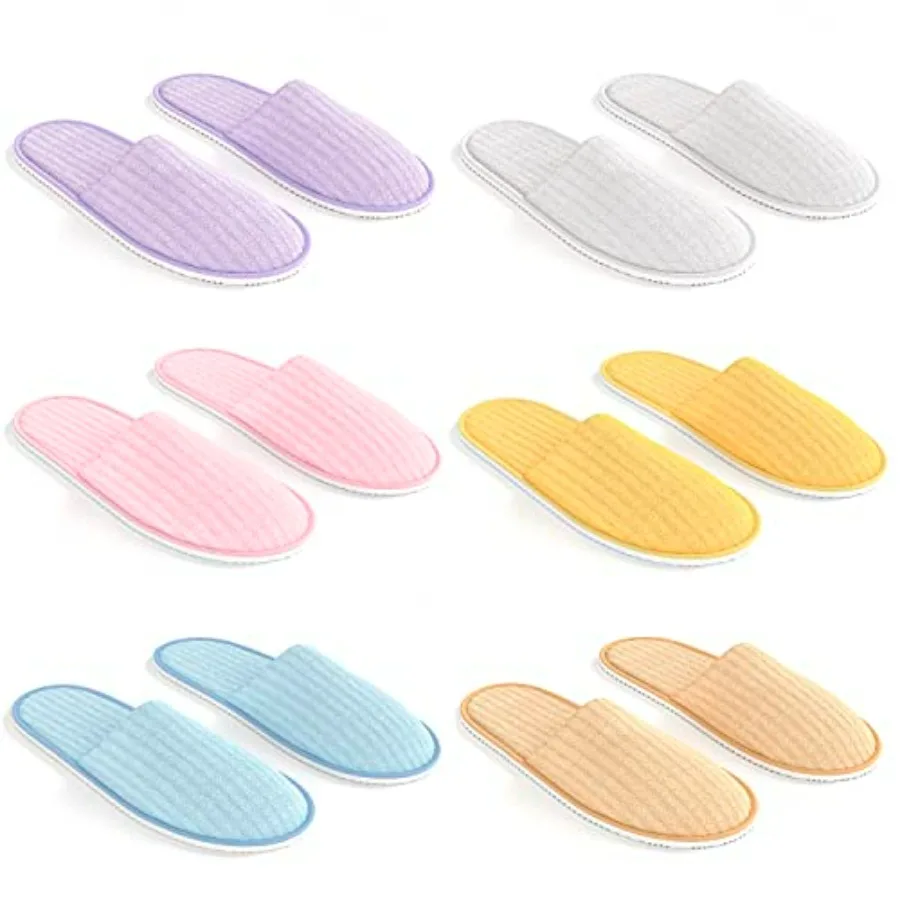 Maeline Spa Slippers, Non Slip Disposable Wholesale Bulk Hotel Slippers for Guests, Multi Color Reusable House Slippers, Indoor