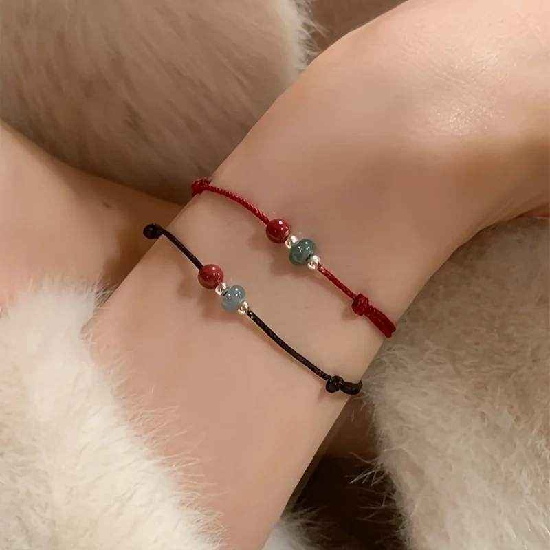 Glücksbringer Kleine Silberfarbene Fisch-Armbänder für Damen und Herren Handgefertigte Transportperlen Paar-Armbänder Amulett-Schmuck Geschenk – Detail 6