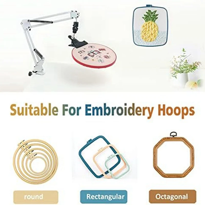 Embroidery Hoop Stand Rotating Cross Stitch Stand,Hand Embroidery Stand, Embroidery Hoop Stand Suitable for Embroidery A