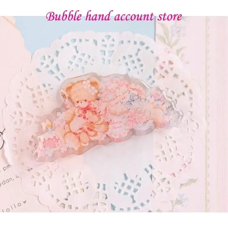 Fairy Tale Original Cartoon Acrylic  Hand Account Receipt Clip Stationery Storage Student Decoration Tape Children's Stickers