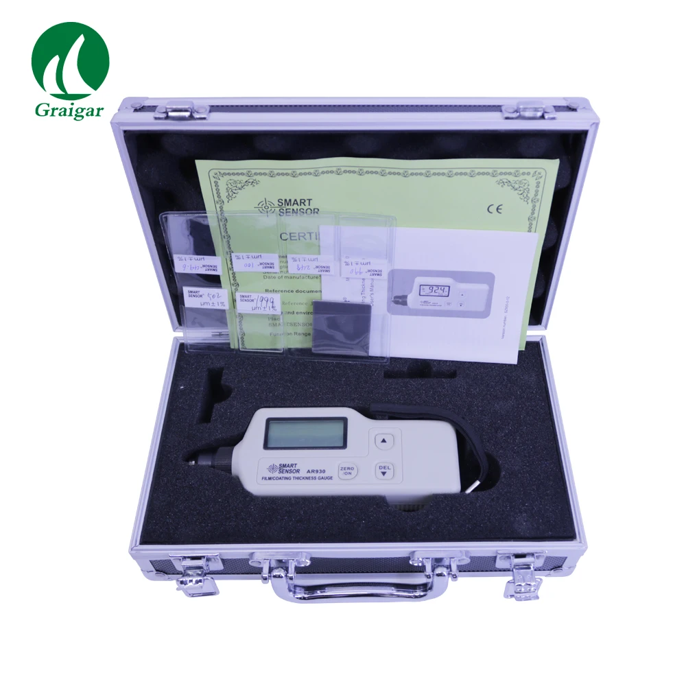 Smart Sensor AR930 Ultrasonic  Film/Coating Thickness Gauge Digital Film Thickness Meter 0~1800um