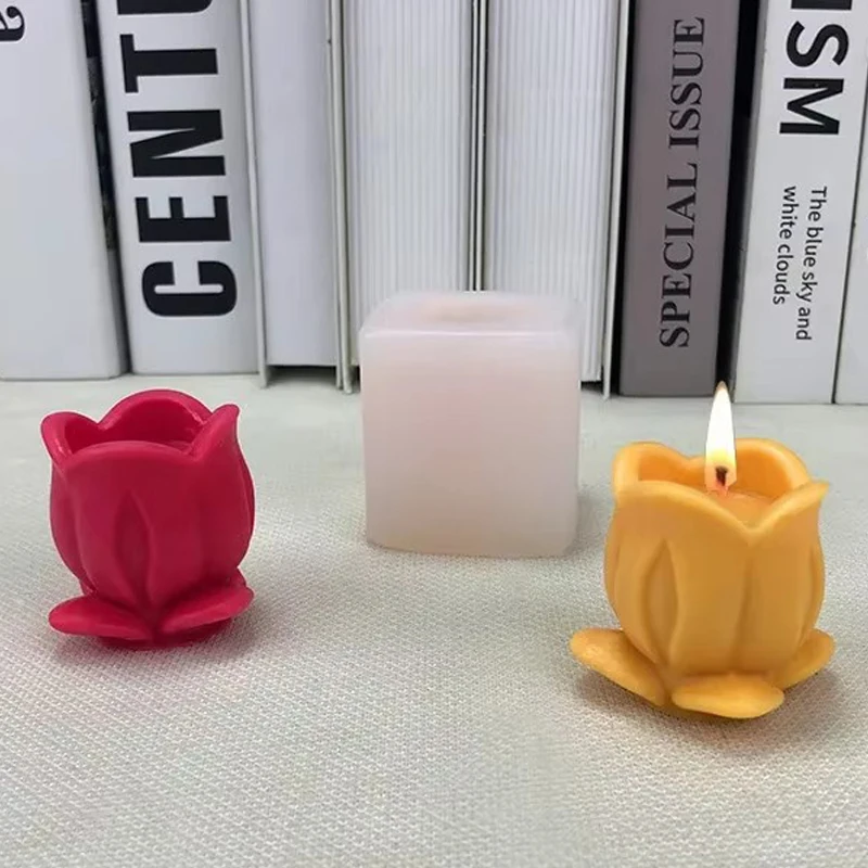 3D Tulpe Blume Kerze Silikonform handgemachte Blume Seife Gips Harz Handwerk Form DIY Eiswürfel Schokolade Kuchen Backwerkzeug