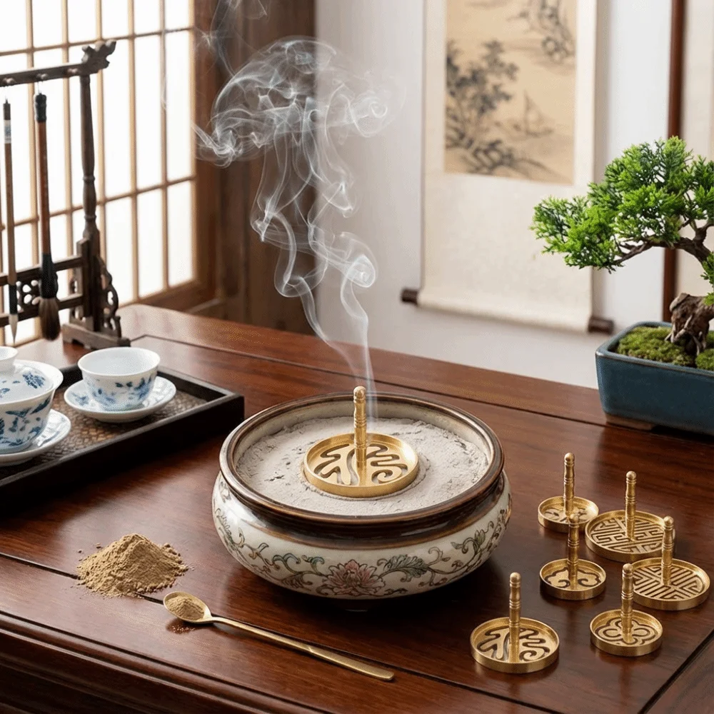 4.5/6cm Incense Burner Accessories Fragrant Mold Brass Incense Press Tool Zen Lotus Cloud ‌Incense Ash Stamping Tea Room