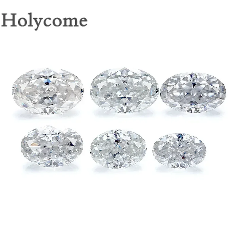 Holycome [Rare Crushed Ice Oval Cut] Moissanite Loose Stone D Color Lab Grown White GRA Certificate Ellipse ovale Chic Diamond