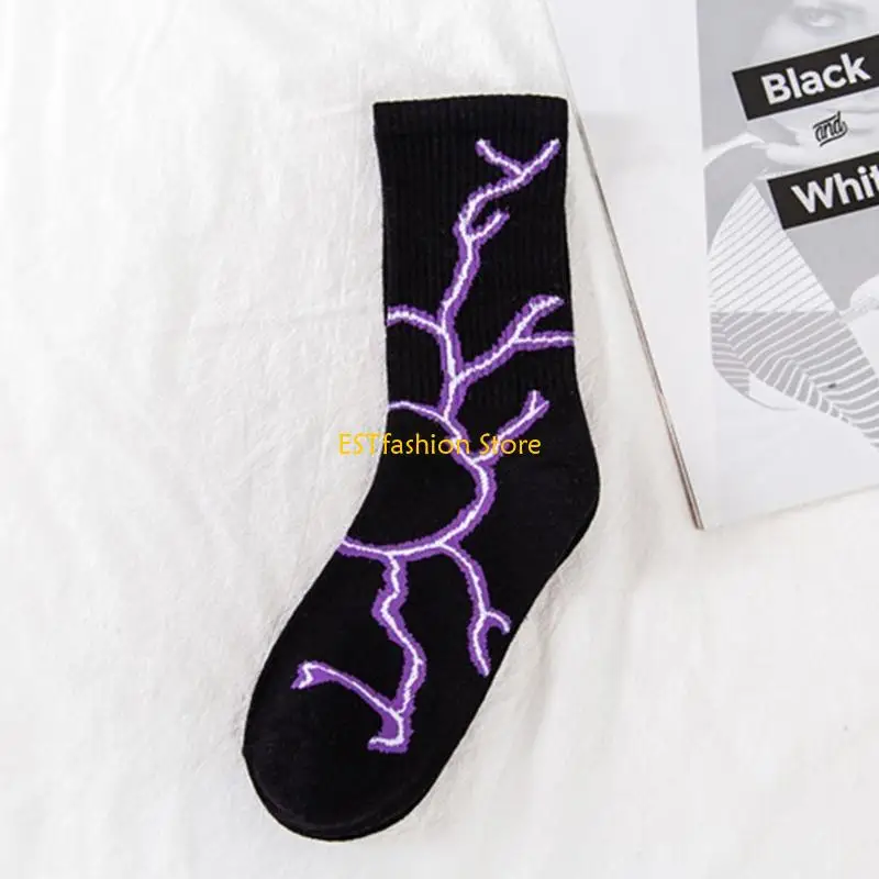 

Y5GC Unisex Cotton Socks Harajuku Hip Hop для световой скейтборды Hoseery