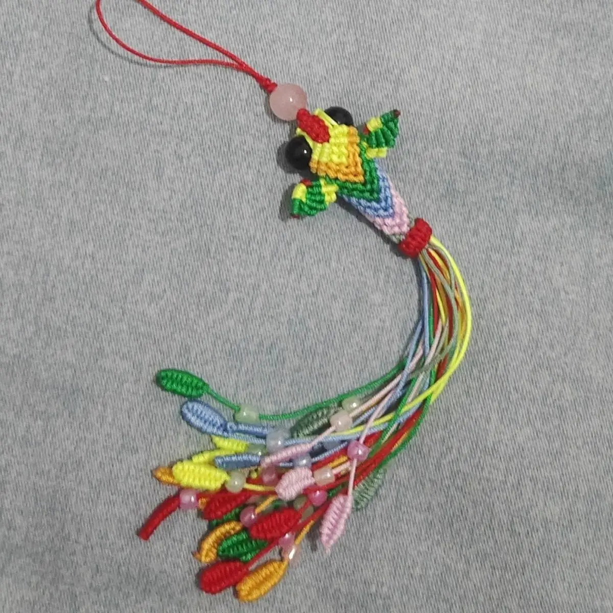 China Koi Goldfish Rope Finished Good Lucky Mobile Phone Bag Keychain Pendant Hand-woven Multicolored Rope Charms Amulet Jewelry