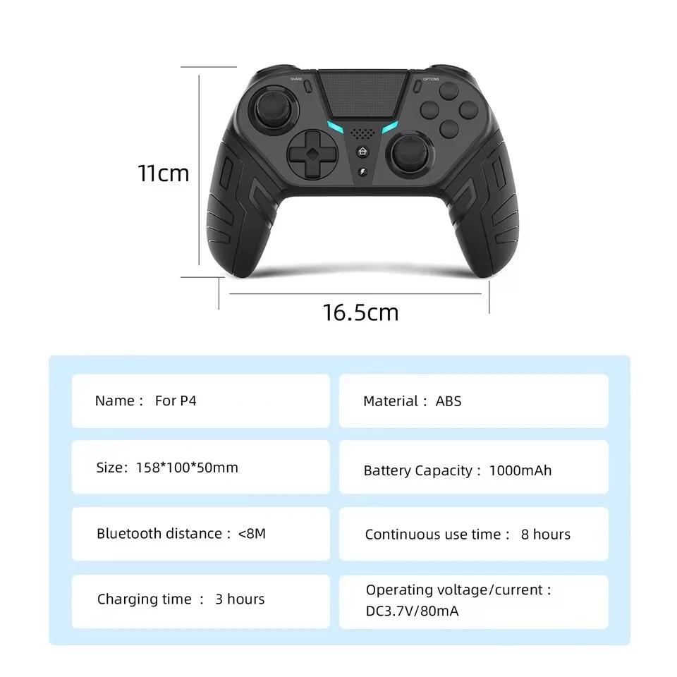 Per Controller Wireless PS4 Dual Vibration Bluetooth Gamepad funzione Turbo programmabile per Console PS4 Joystick per PC Android IOS