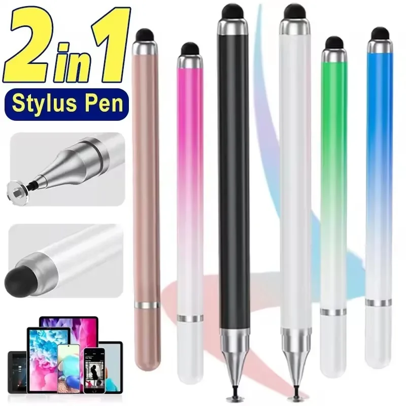 2 in 1 Universal Stylus Pen For Tablet Mobile Android IOS Phone iPad Accessories Drawing Tablet Pens Capacitive Screen Touch Pen