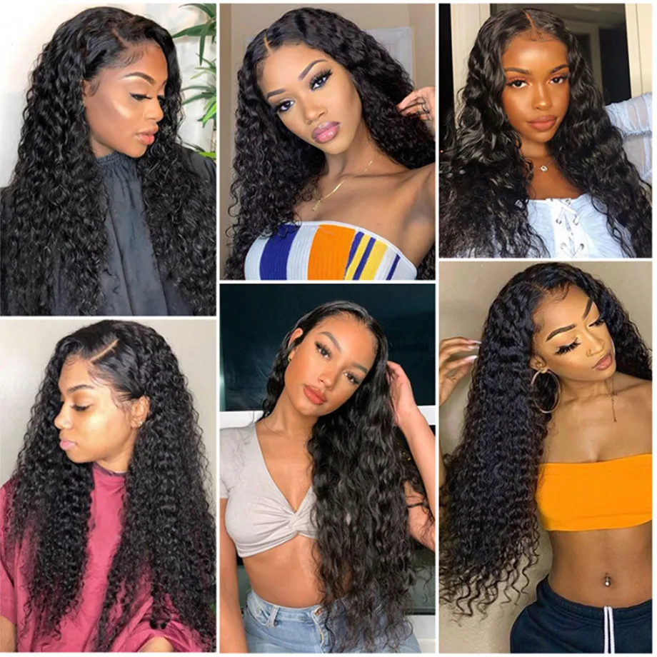 Peruki kręcone 100% ludzkie włosy 13x6 Hd Lace Frontal Wig Water Wave Lace Front Wig 30 40 cali 13x4 Deep Wave Peruki dla czarnych kobiet