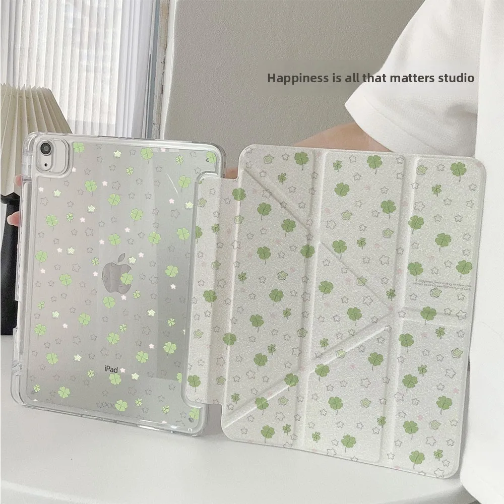 

Luy Four Le Clover iPad Protective Case Anti-Bend oproof 0.9 Inch Tablet Cover with Pen Slot for Air6/7 Pro