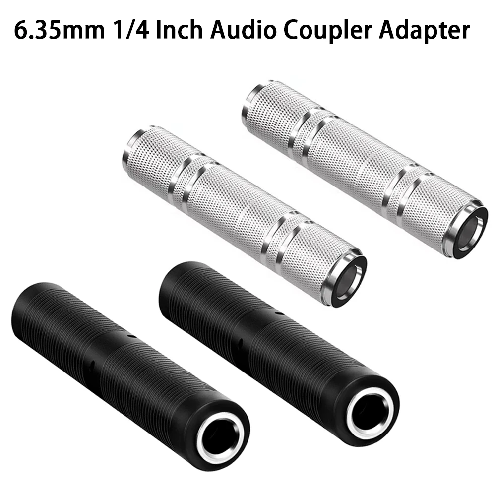 6.35mm 1/4 Inch Audio Coupler TRS Stereo TS Mono Jack Adapter Joiner 6.35 Audio Extension Connector for Guitar Amplifier Mixer