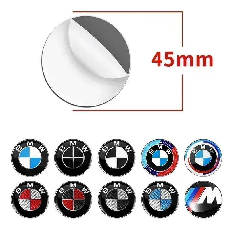 Autocollants 3D ABS Pour Jantes BMW - Tailles 45mm, 56mm, 68mm - Noir Et Blanc