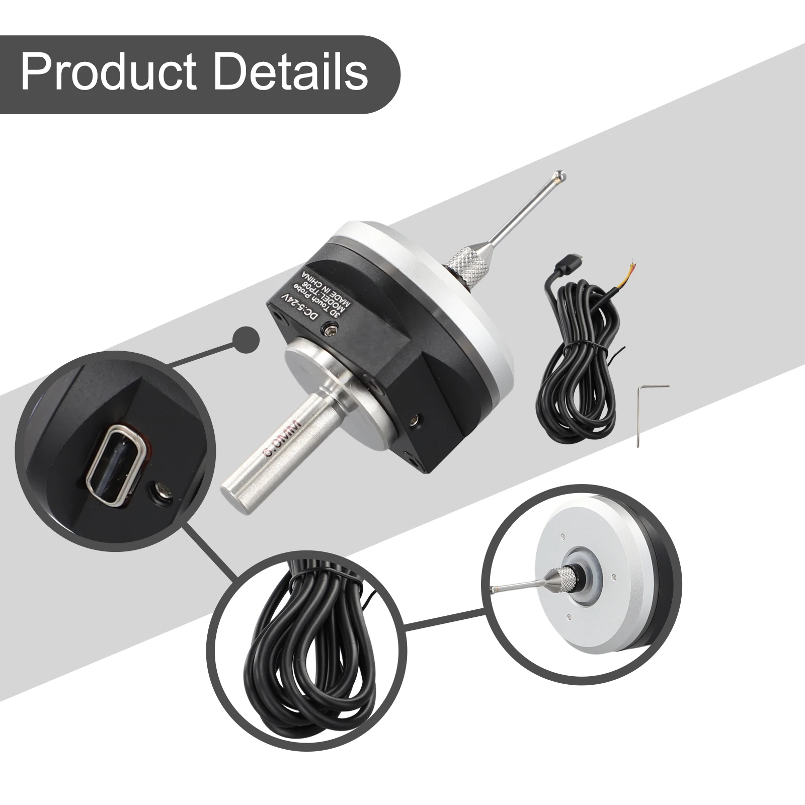 

High Accuracy CNC 3D Touch Probe Locator Multiple Functions for Positioning and Measurement Anodized Aluminum Alloy Housing