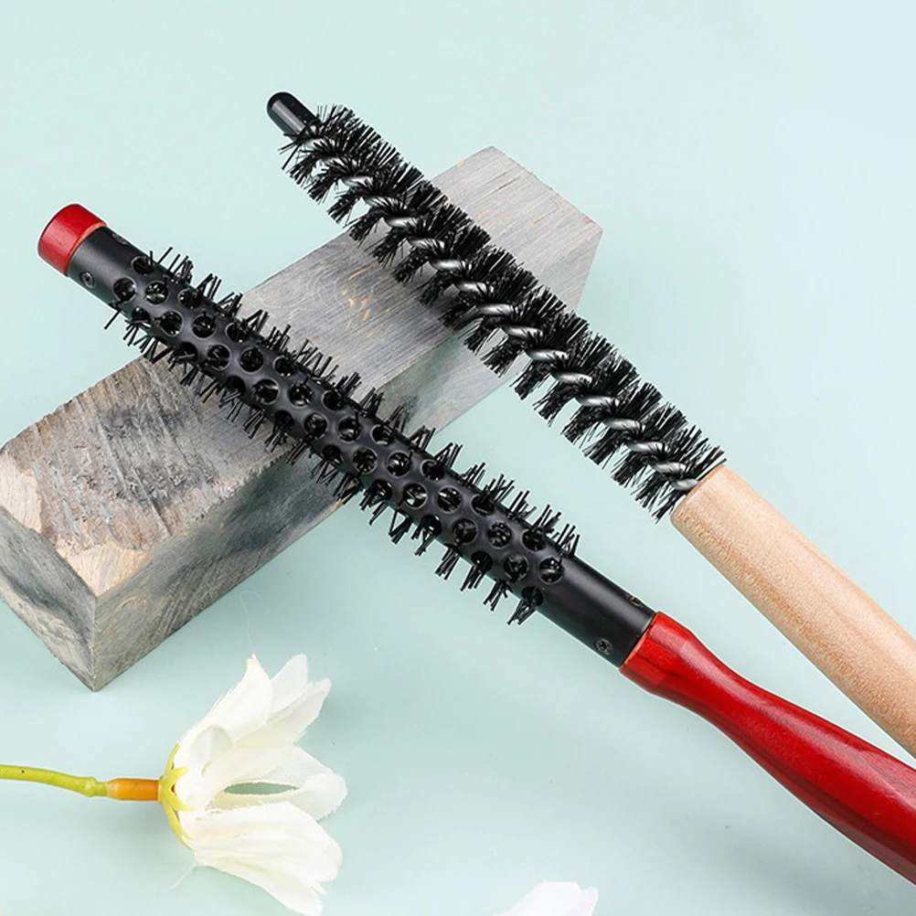 

3Pcs Wooden Roll Comb Styling Roller Comfortable Grip Decorative Curly Hair Women Blow Drying Long Short Hairstyles Household