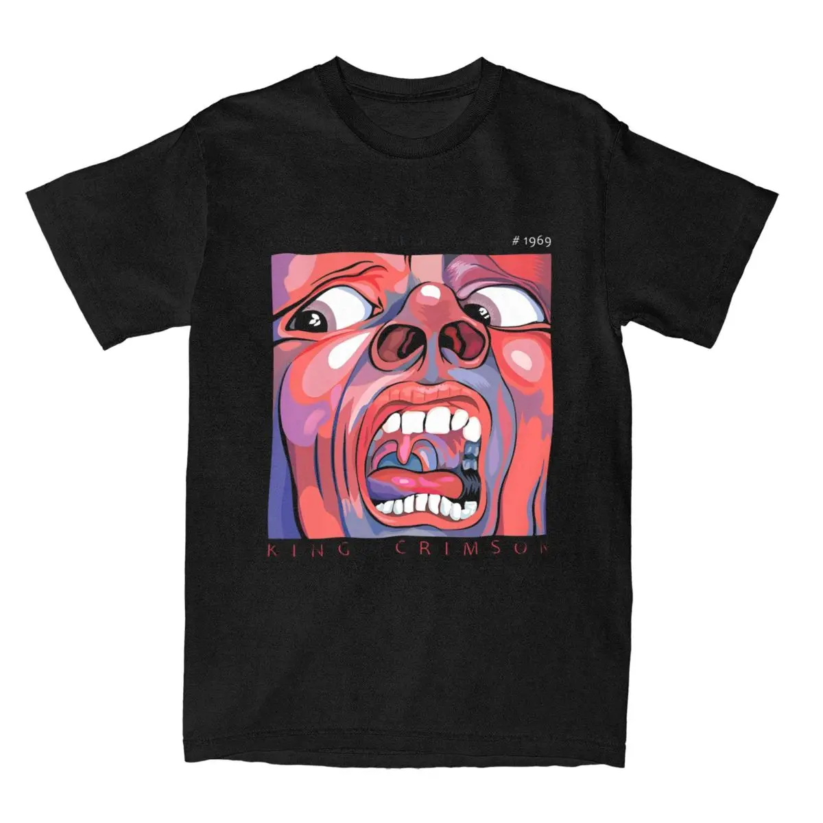 Men Women's In The Court Of The Cromson King Crimson T Shirts 100% Cotton Tops Funny Round Neck Tee Shirt Party T-Shirt