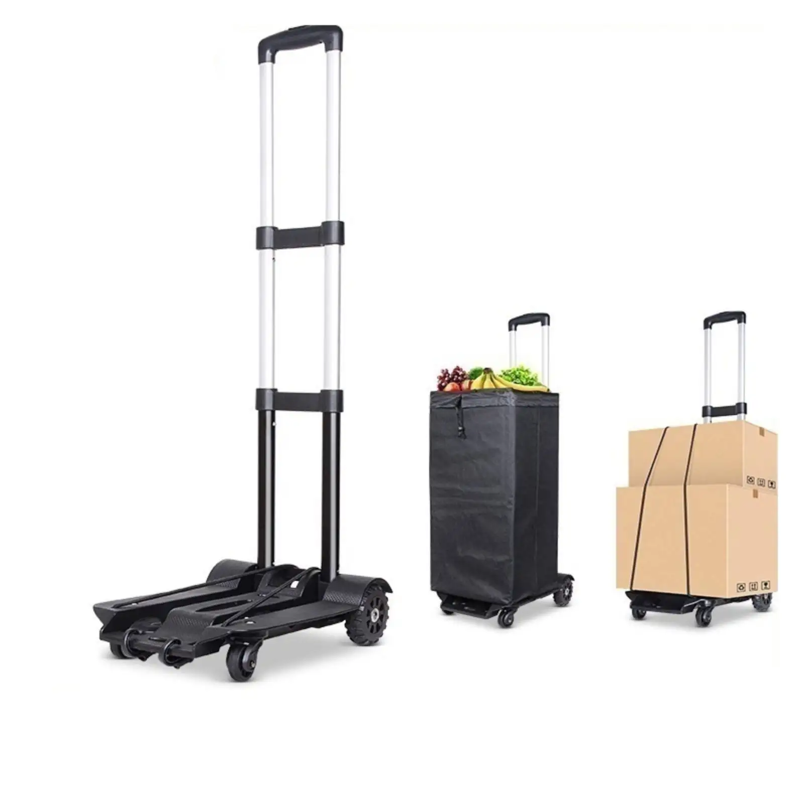 Hand Pulled Cart Portable Outdoor Cargo Cart Foldable Household Luggage Handling Trolley Hand Trucks Utility Cart