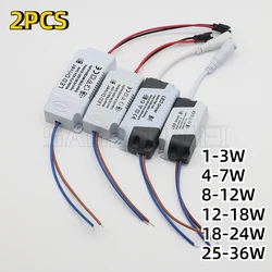 2PCS LED Power Supply 1-3W/4-7W/8-12W/12-18W/18-24W/36W 260mA Driver Adapter AC90-265V Lighting Transformer For LED Panel Light