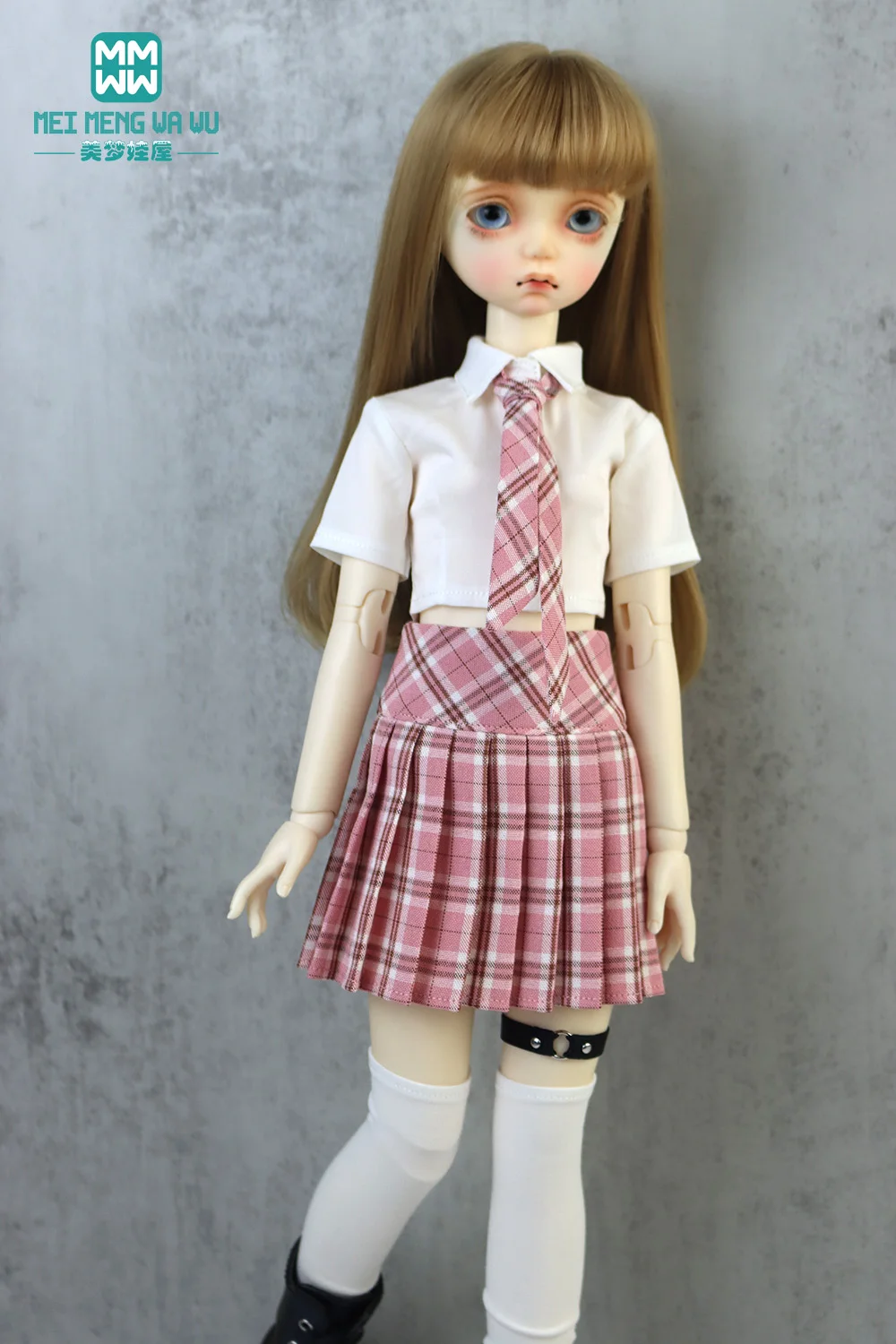

Fits 1/3 1/4 BJD Doll Clothes Toys Ball Jointed Doll Fashionable shirts and plaid skirts