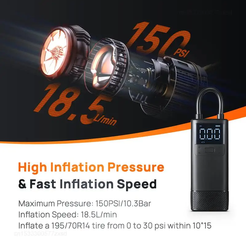 Xiaomi 70mai Car Air Compressor Wireless TP05 Car Tire Inflator 12V Electric Car Air Auto Tyre Pump for Bicycle Boat Tyre Balls