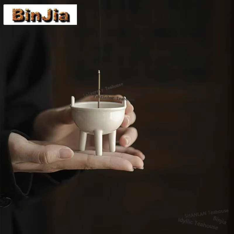 

Ароматическая горелка с тремя ножками, керамический держатель для благовоний, винтажное украшение для фонтана с запахом, дистрибьютор запаха