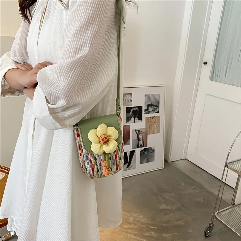 

Мини-сумка с цветочной вышивкой｜Сумка через плечо для телефона Sweet Girl, милая маленькая сумка подмышку