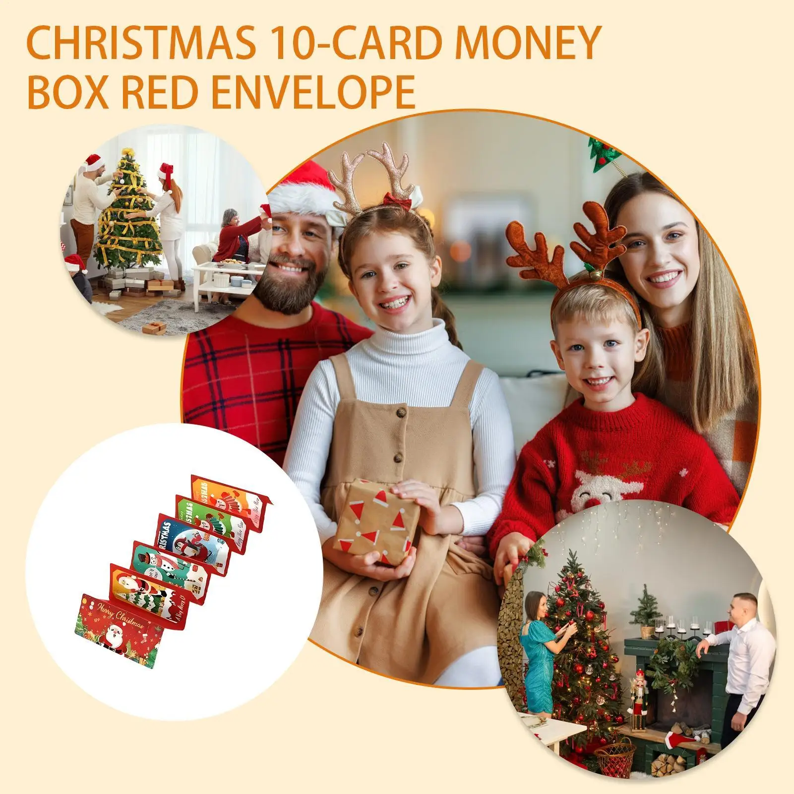 Christmas Surprise Money Holder 10 Slots Card Checks Envelope Christmas Cash Card Holders For Family Friends Kids Adults Men