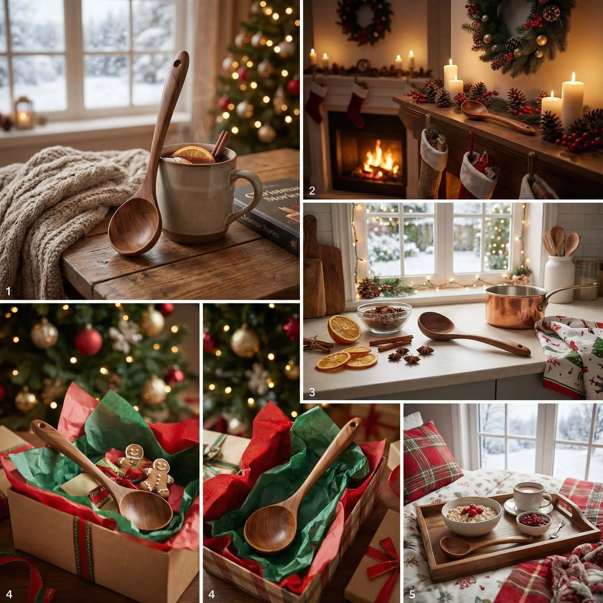 

Smooth Wooden Spoon with Handcrafted Style - Durable 11 Inch for Your Festive Kitchen, Safe for All Cookware