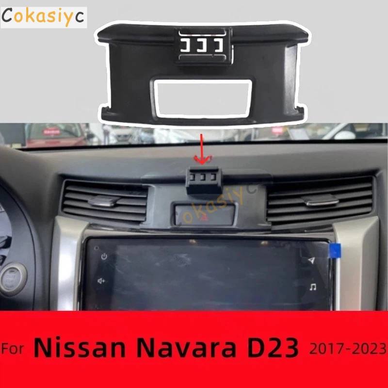 Soporte para Teléfono Móvil para Nissan Navara D23 NP300 2017-2023, Base de Fijación Especial Resistente, Accesorios para Autos con Carga Inalámbrica