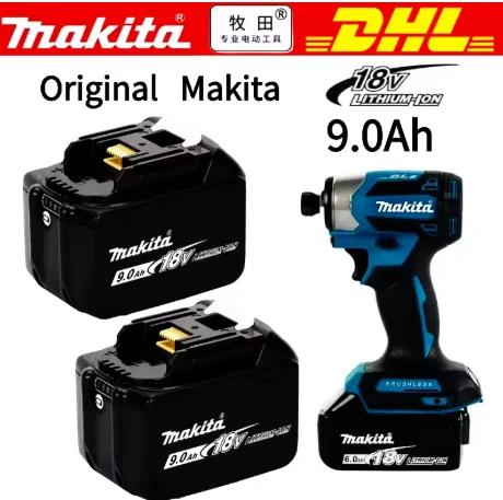

100% оригинальный аккумулятор Makita 18V 9.0AH, перезаряжаемый аккумулятор, аккумулятор для электроинструментов Makita BL1840 BL1830B BL1830B, зарядное устройство Makita 18V.