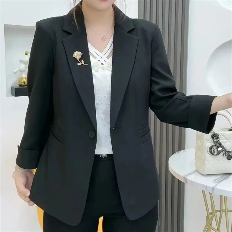 Outono feminino sete mangas divididas blazer jaqueta coreano senhoras lazer curto terno casaco 2025 femme moda tamanho grande 5xl outwear