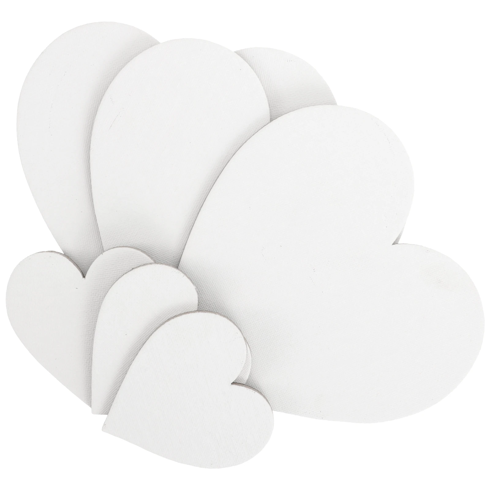 

6pcs Heart Shape Canvas Panels Blank Painting Boards Art Class Round Edges Smooth Surface Durable Wood Frame