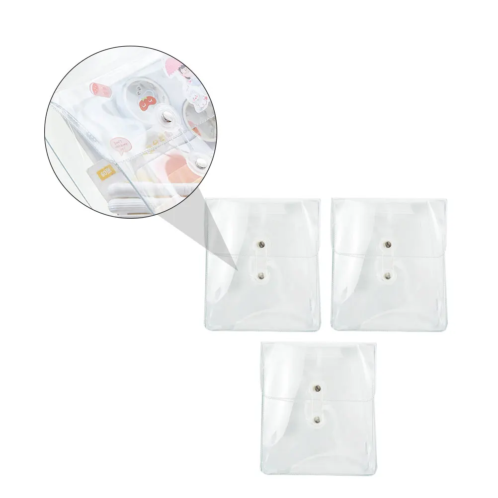 

3Pcs Waterproof Storage Bag Clear Tote Transparent Pouch for Travel Makeup Bags Reusable Portable Tool ganizer