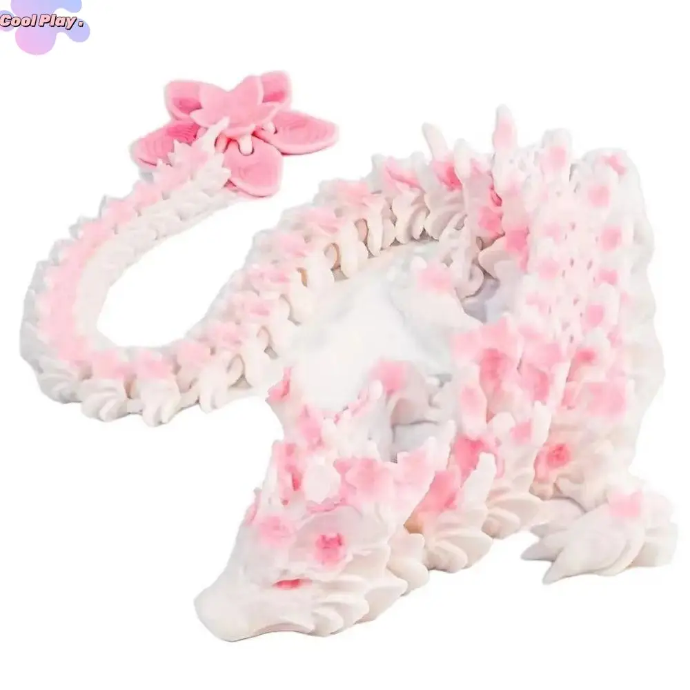 

Simulated Eye 3D Printed Dragon Sakura Dragon Rotatable 3D Printed Diceratops Dragon Poseable Joints Laser