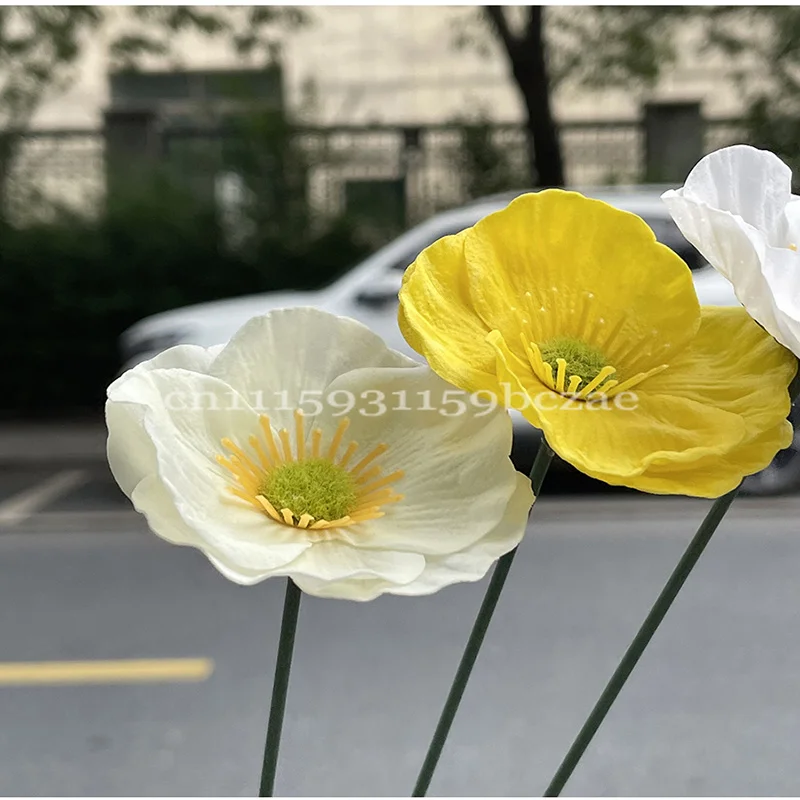 50 Stück künstliche Mohnblütenköpfe, künstliche Blumen, DIY-Blumenstrauß, Geschenkbox, Blumenarrangement, Hochzeit, Party, Blumendekoration für Zuhause – Detail 4