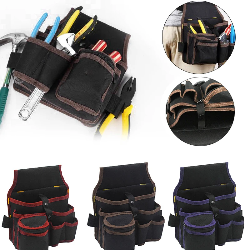 Bolsa de almacenamiento de herramientas multifuncional, cinturón, kit de herramientas de electricista, bolsa de cintura para taladro, llave, destornillador, Hardware, organizador de bolsas de herramientas