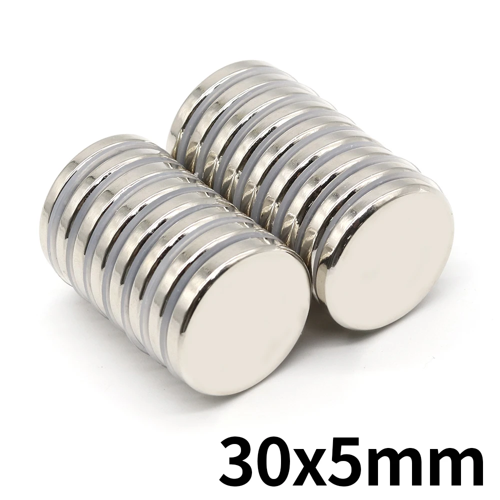 1/2/5/10/20 Pcs 30x5 Round NdFeB 30mm X 5mm Neodymium Magnet N35 Super Powerful Imanes Permanent Magnetic Disc 30*5